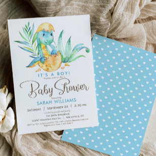 Boy Dinosaur Baby shower Invitation Kaart