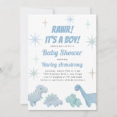 Boy Dinosaur Baby shower Kaart (Voorkant)