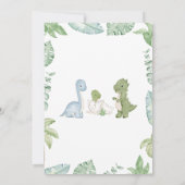 Boy Dinosaur Baby shower Kaart (Achterkant)