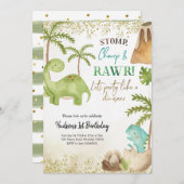 Boy Dinosaur Birthday Uitnodiging (Voorkant / Achterkant)