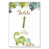 Boy Dinosaur Modern Table Number Party Kaart (Achterkant)