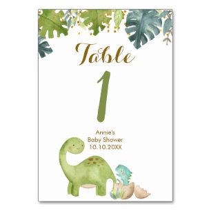 Boy Dinosaur moderne Numéro de table Partie