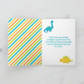 Boy Dinosaures Carte de remerciements de fête d'an (Intérieur)