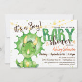 Boy Dinosuar Baby shower uitnodiging (Voorkant)