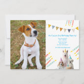 Boy Dog Birthday Party photo Invitation (Devant)