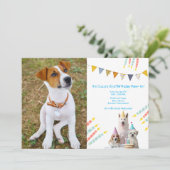 Boy Dog Birthday Party photo Invitation (Debout devant)