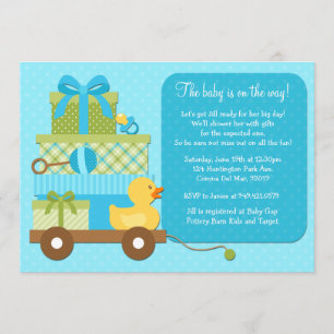 Boy Duck Baby shower Uitnodiging