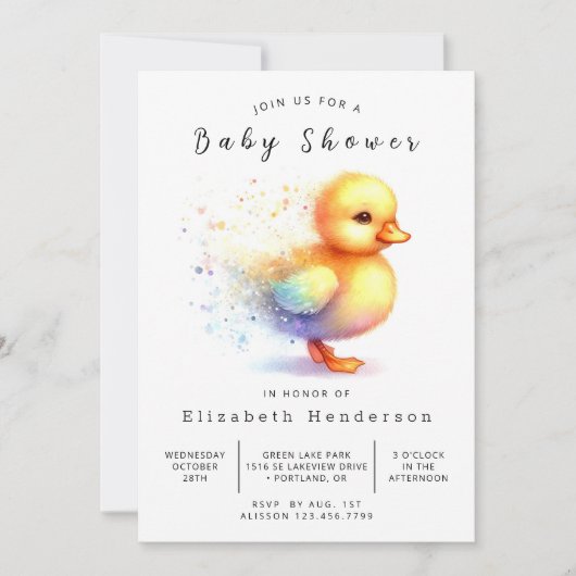 Boy Editable Duck Baby shower Kaart (Voorkant)