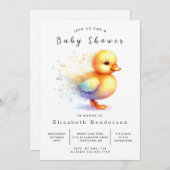 Boy Editable Duck Baby shower Kaart (Voorkant / Achterkant)
