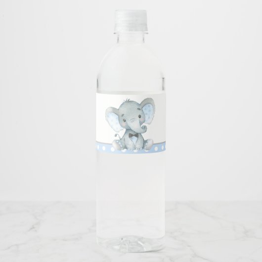 Boy Elephant Baby shower bouteille d'eau Étiquette (Devant)