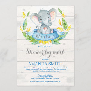 Boy Elephant Baby shower door de Uitnodiging van d