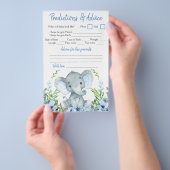 Boy Elephant Baby shower Double Game Flyer (Hand)