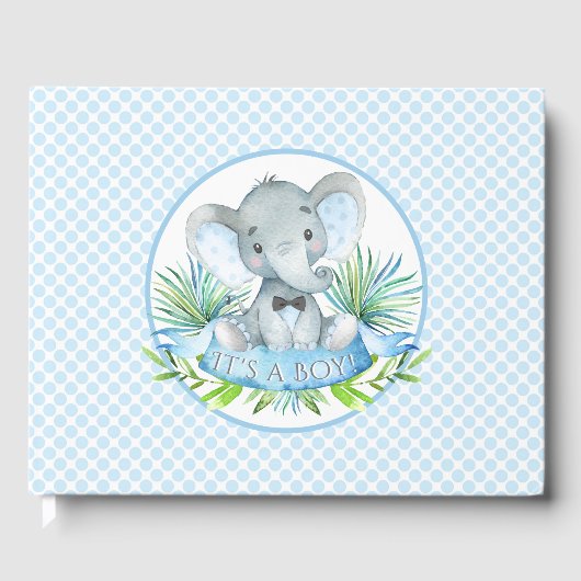 Boy Elephant Baby shower Gastenboek (Voorkant)