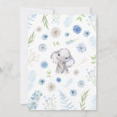 Boy Elephant Baby shower Kaart (Achterkant)