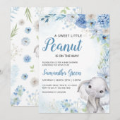 Boy Elephant Baby shower Kaart (Voorkant / Achterkant)