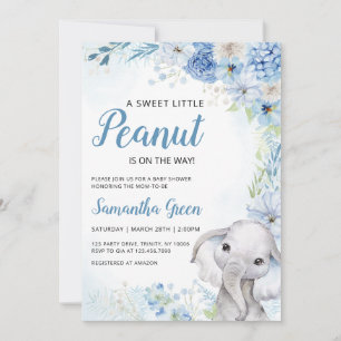 Boy Elephant Baby shower Kaart