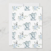 Boy Elephant Baby shower Kaart (Achterkant)