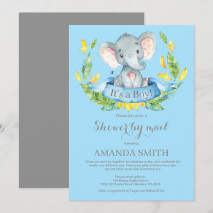 Boy Elephant Baby shower par Mail Invitation
