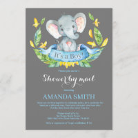 Boy Elephant Baby shower par Mail Invitation