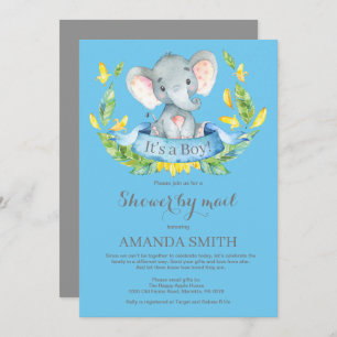 Boy Elephant Baby shower par Mail Invitation