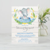 Boy Elephant Baby shower par Mail Invitation (Debout devant)