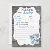 Boy Elephant Baby shower Prediction Advice Card Kaart (Voorkant)