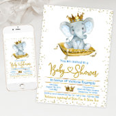 Boy Elephant Prince Baby shower Invitation