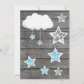 Boy Elephants Baby shower Invitation moo rustique (Dos)