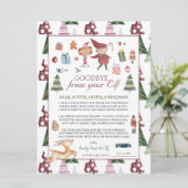 Boy Elf | Kinder Kerst Elf Afscheidsbrief Kaart (Staand voorkant)