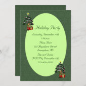 Boy Elf Tree Kerstvakantie uitnodiging (Voorkant / Achterkant)