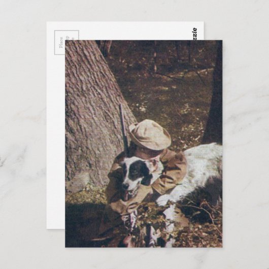 Boy en zijn jachthond Briefkaart (Voorkant / Achterkant)