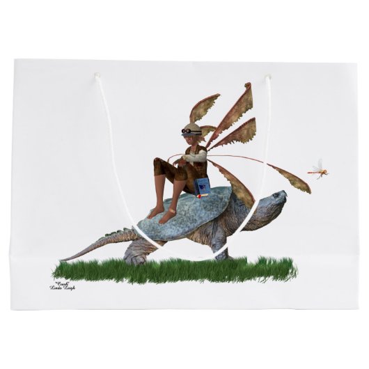 Boy Fairy Riding Sur Turtle Cadeau Sac (Dos)