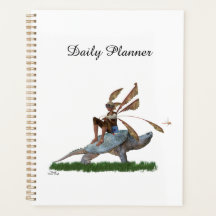 Boy Fairy Riding Sur Turtle Daily Planner