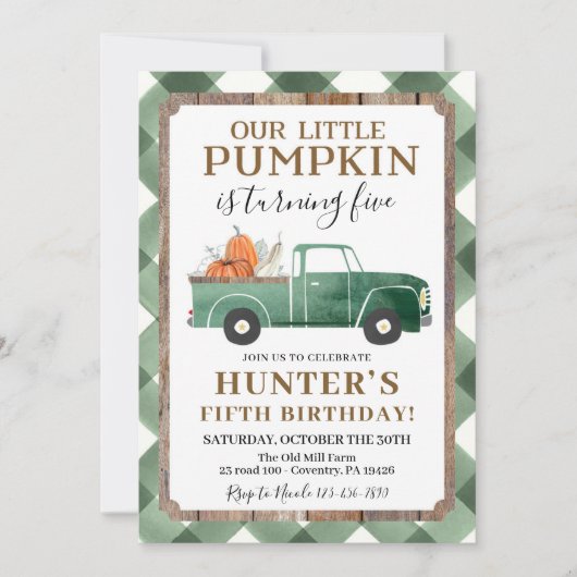 Boy Fall Invitation Anniversaire N'importe quel âg (Devant)