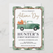 Boy Fall Invitation d'anniversaire, automne premie (Devant)