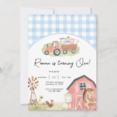 Boy Farm Animals Barnyard Birthday Invitation (Devant)