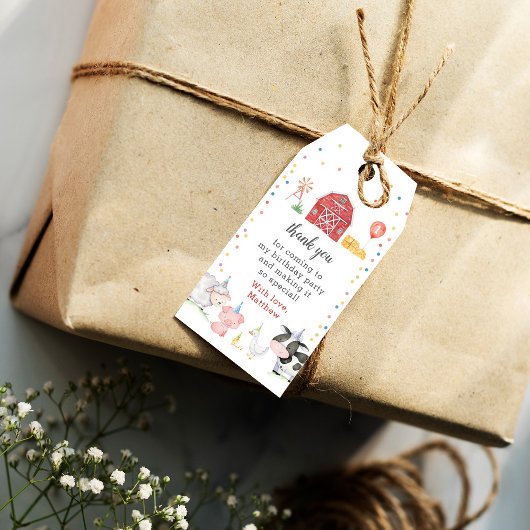 Boy Farm Animals Red Barnyard Verjaardagscadeau La Cadeaulabel