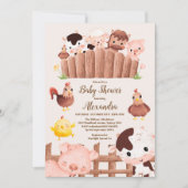 Boy Farm Animaux Baby shower Invitation (Devant)
