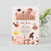 Boy Farm Animaux Baby shower Invitation (Debout devant)