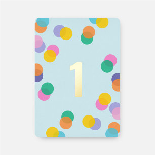 Boy First Birthday Confetti Blue and Gold Folie Uitnodiging
