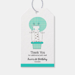 Boy First Birthday Giraffe Favor Cadeaulabel