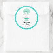 Boy First Birthday Giraffe Ronde Sticker (Tas)