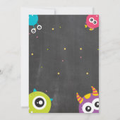 Boy First Birthday Krijtbord Monsters Schattige Kaart (Achterkant)