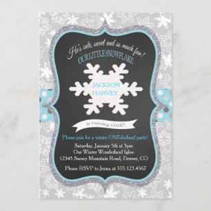 Boy First Birthday Winter ONE derland Invitation