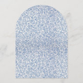 Boy First Communion Blue White Floral Pattern Arch Kaart (Achterkant)