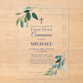 Boy First Holy Communion Acrylic Invitation (Recto)