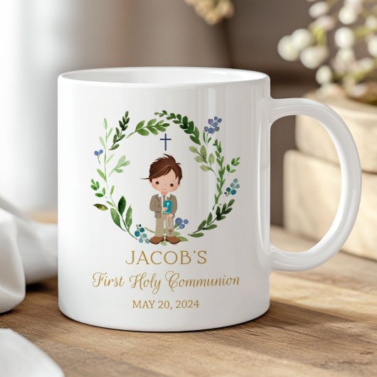 Boy First Holy Communion Ceramic Mug 11 oz