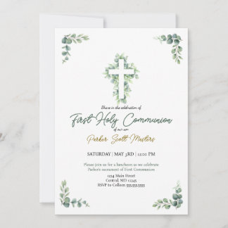 Boy First Holy Communion Invitation