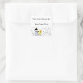 Boy Flying A Kite Custom Bookplate Sticker (Tas)