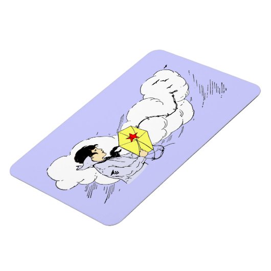 Boy Flying Kite Premium Flexi Magnet Magneet (Linkerzijde)